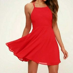 Lulu's Red Skater Dress